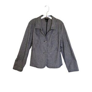 RQT Gingham Jacket Black White Checked Lightweight Cotton Women's Size L
